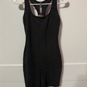 SKIMS grey mid thigh bodysuit